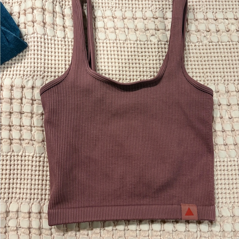 Women's Ribbed Mauve Tank Top vitality